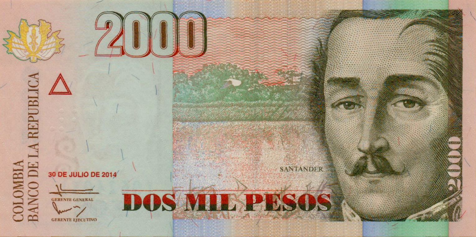 Colombia 2000 2014 UNC P-457/t2